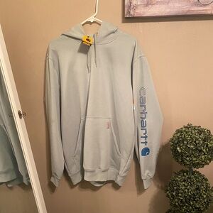 Carhartt Gray Hoodie with Gold Accents